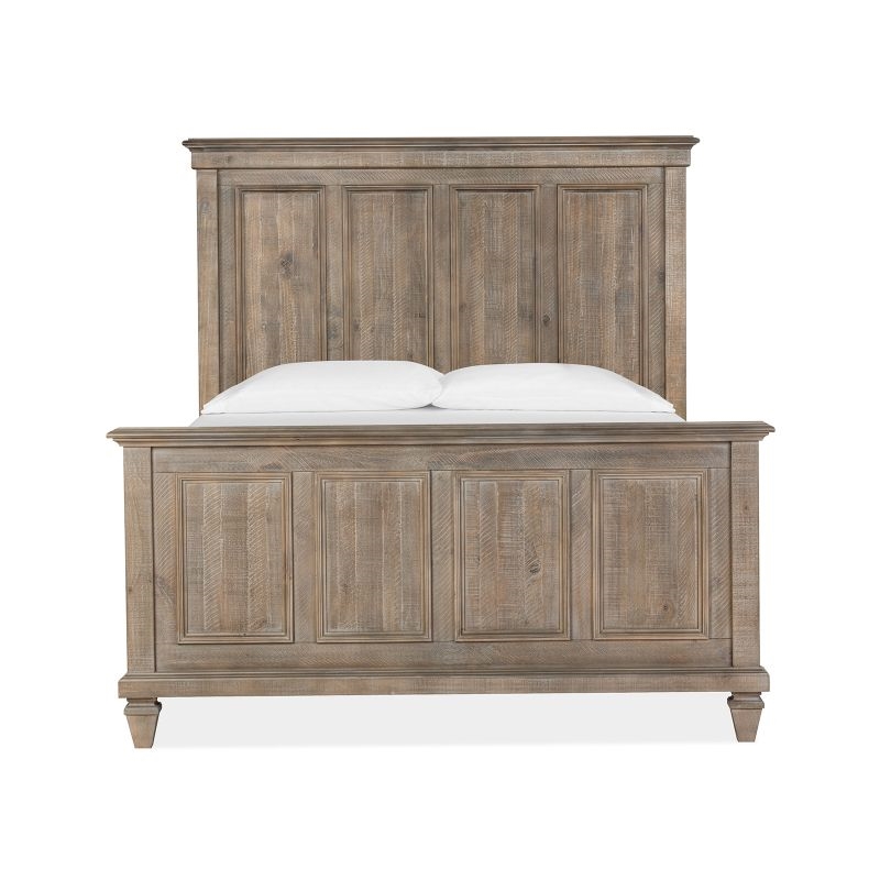 Bowery Hill Traditional Wood Queen Panel Bed in Dovetail Gray