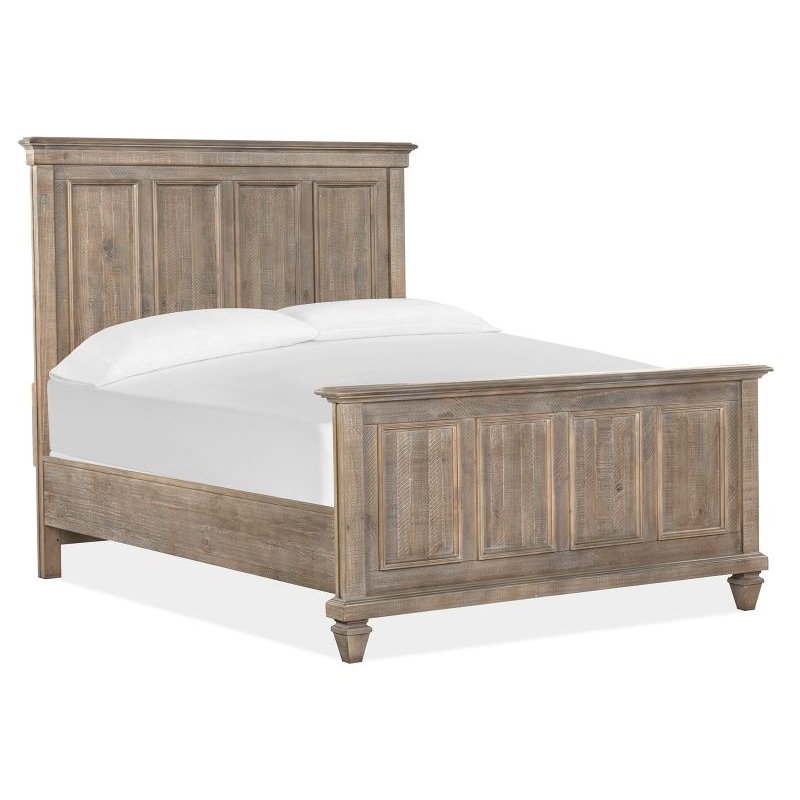 Bowery Hill Traditional Wood Queen Panel Bed in Dovetail Gray