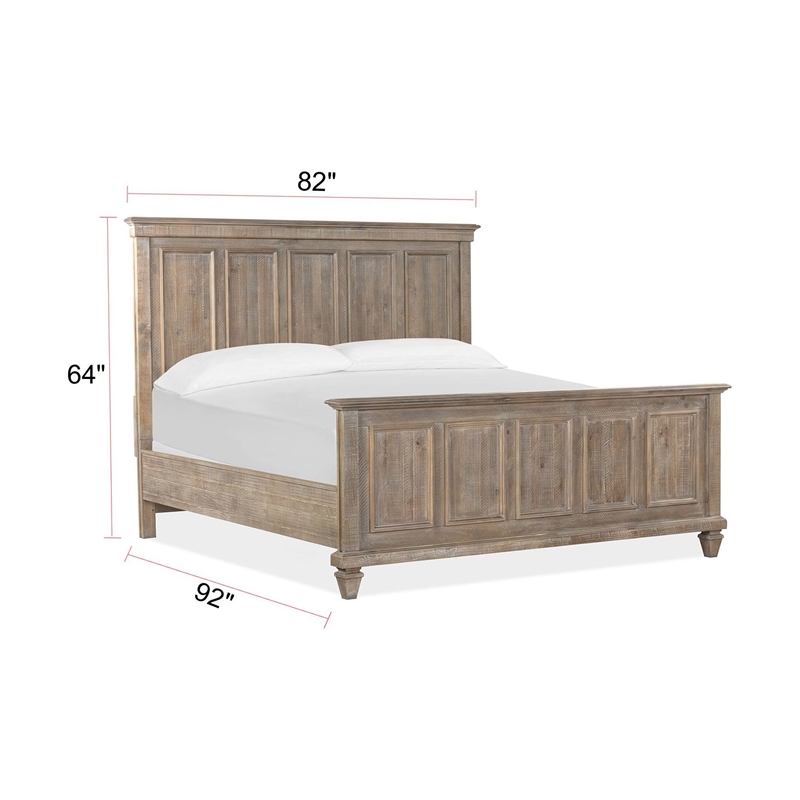Bowery Hill Modern California King Panel Bed in Dovetail Gray