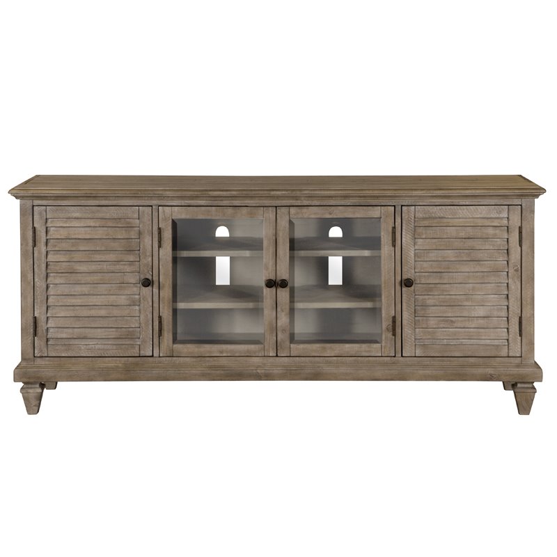 Bowery Hill Traditional Rustic Dovetail Gray Entertainment Console