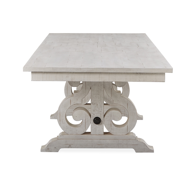 Bowery Hill Traditional Solid Pine Wood Rectangular Dining Table