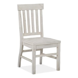 Bowery Hill Traditional Solid Pine Wood Dining Side Chairs in White (Set of 2)