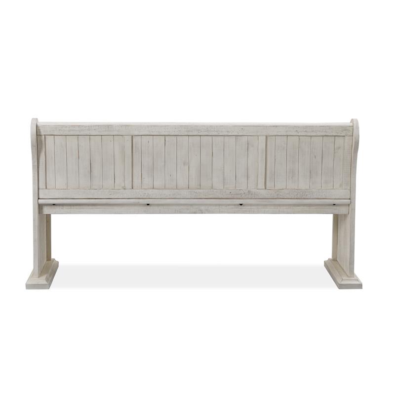 Bowery Hill Traditional Solid Pine Wood Bench with Back in White