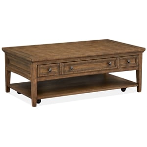 Bowery Hill Transitional Rectangular Cocktail Table with Casters