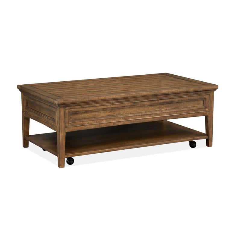 Bowery Hill Transitional Rectangular Cocktail Table with Casters