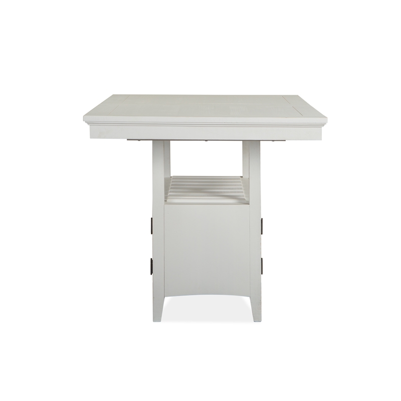 Bowery Hill Transitional Counter Dining Table in Chalk White