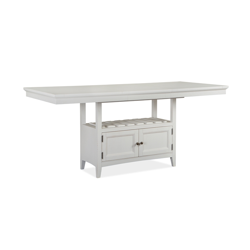 Bowery Hill Transitional Counter Dining Table in Chalk White