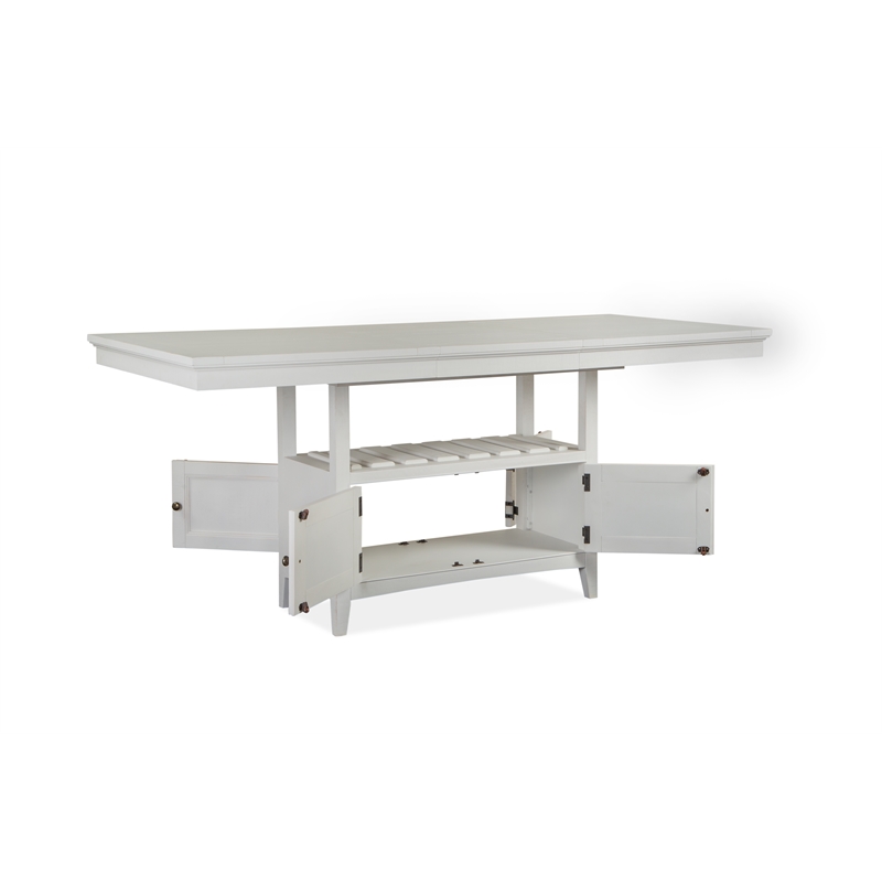 Bowery Hill Transitional Counter Dining Table in Chalk White