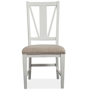 Bowery Hill Transitional Dining Side Chairs with Upholstered Seat (Set of 2)