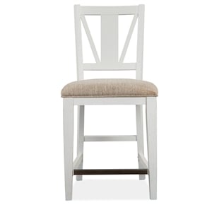 Bowery Hill Transitional Counter Chairs with Upholstered Seat (Set of 2)