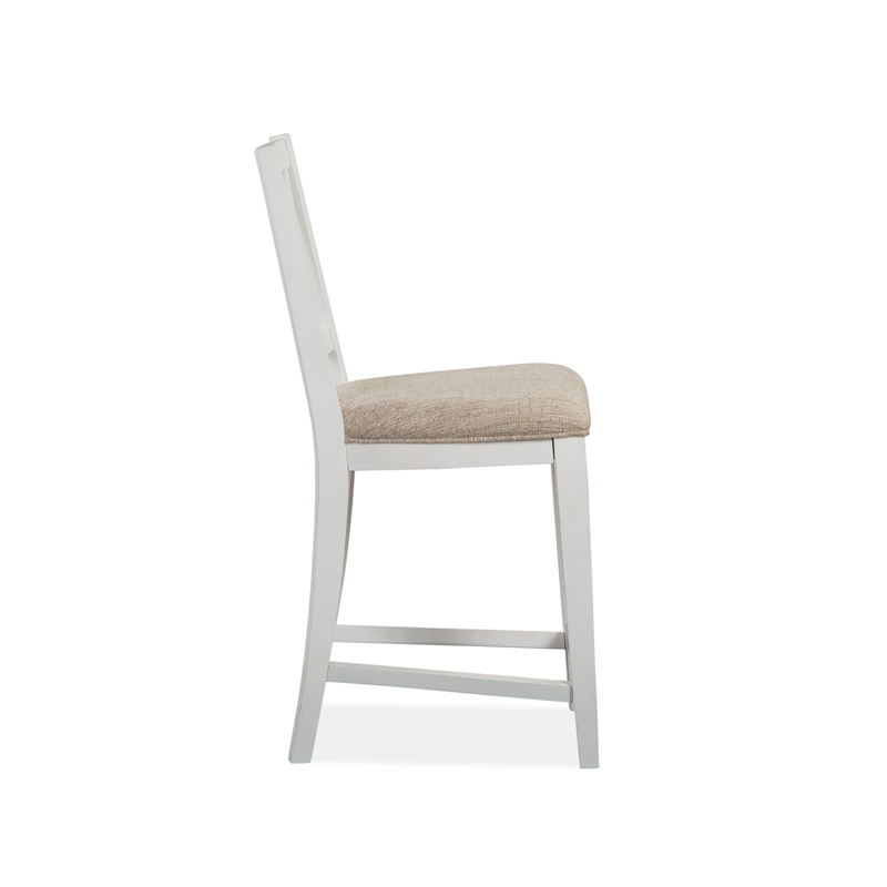 Bowery Hill Transitional Counter Chairs with Upholstered Seat (Set of 2)