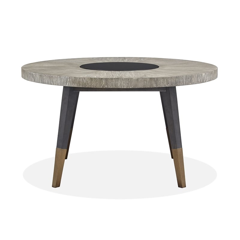 Bowery Hill Contemporary Round Dining Table in Nocturn Black
