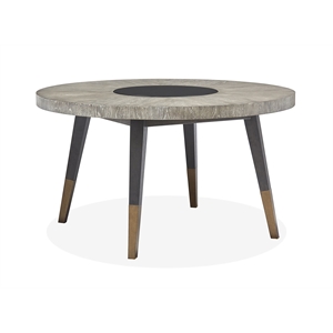 Bowery Hill Contemporary Round Dining Table in Nocturn Black