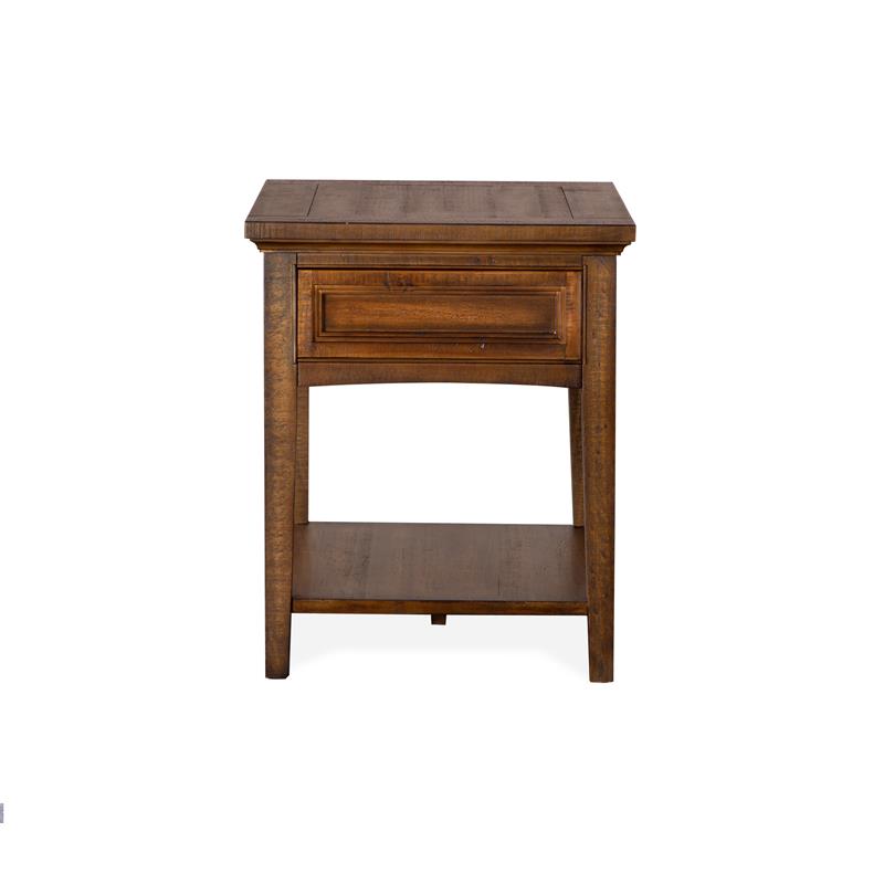 Bowery Hill Traditional Rectangular End Table in Toasted Nutmeg
