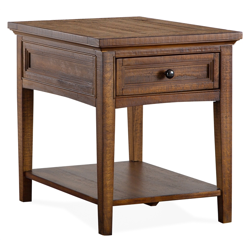 Bowery Hill Traditional Rectangular End Table in Toasted Nutmeg