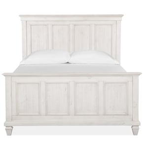 Bowery Hill Coastal Wood King Panel Headboard in Soft Alabaster