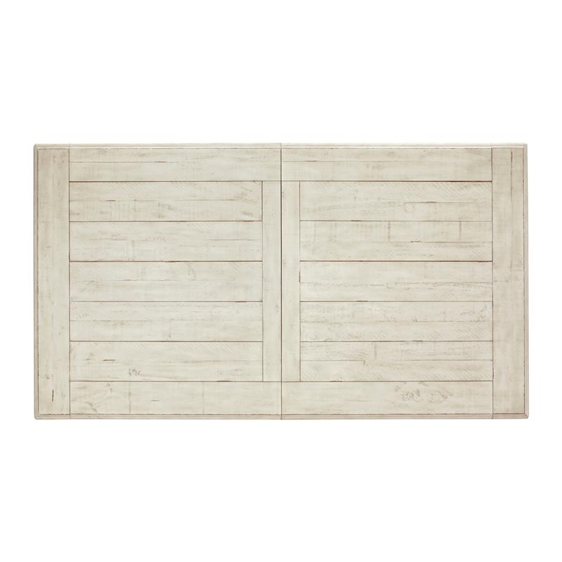 Bowery Hill Coastal Wood Rectangular Dining Table in Ivory Finish