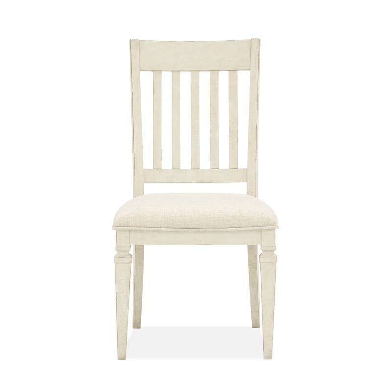 Bowery Hill Coastal Wood Dining Side Chairs with Upholstered Seat (Set of 2)