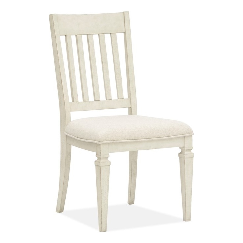 Bowery Hill Coastal Wood Dining Side Chairs with Upholstered Seat (Set of 2)