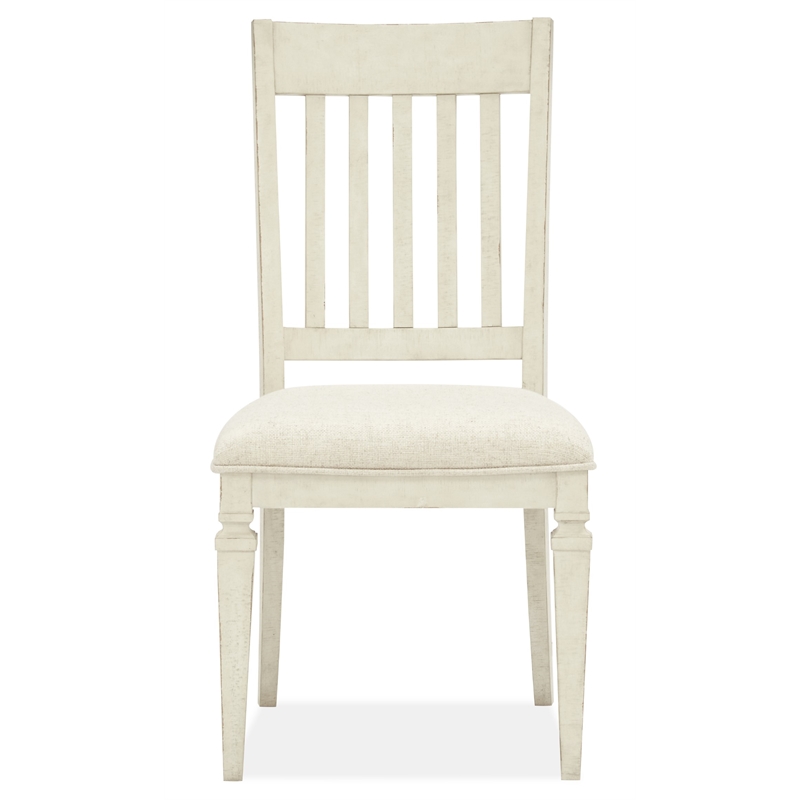 Bowery Hill Coastal Wood Dining Side Chairs with Upholstered Seat (Set of 2)