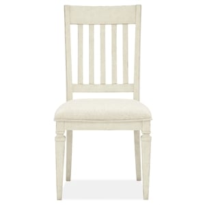 Bowery Hill Coastal Wood Dining Side Chairs with Upholstered Seat (Set of 2)