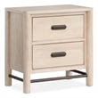 Bowery Hill Transitional Oak Veneer and Hardwood Solids Brown Drawer Nightstand