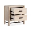 Bowery Hill Transitional Oak Veneer and Hardwood Solids Brown Drawer Nightstand