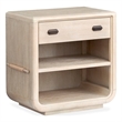 Bowery Hill Transitional Oak Veneer and Hardwood Solids Brown Open Nightstand