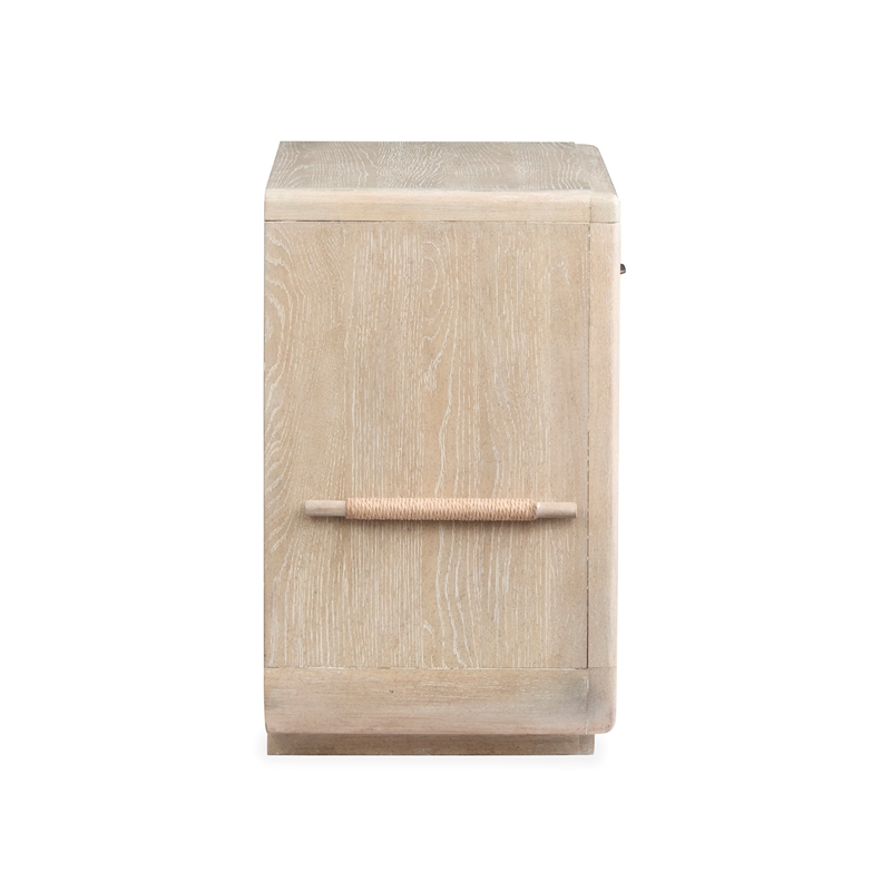 Bowery Hill Transitional Oak Veneer and Hardwood Solids Brown Open Nightstand