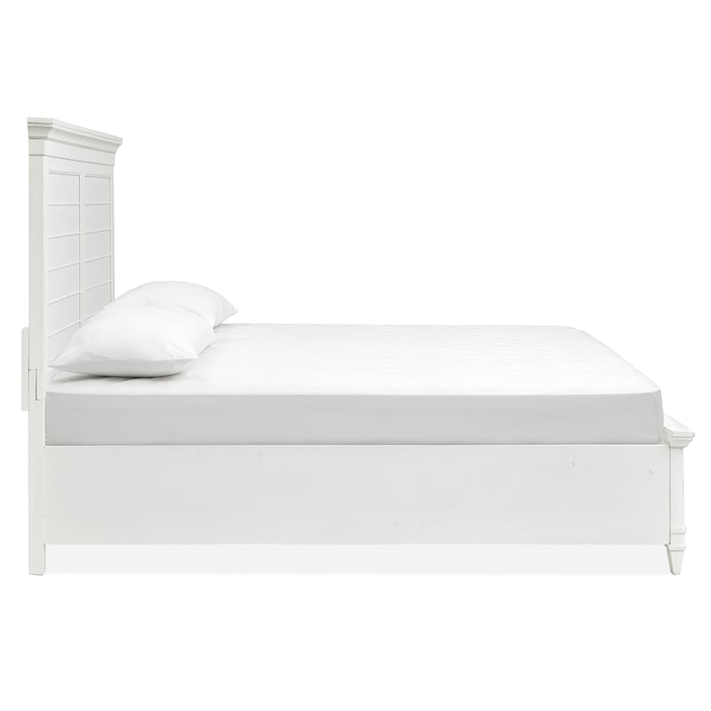 Bowery Hill Traditional White Dove California King White Panel Storage Bed