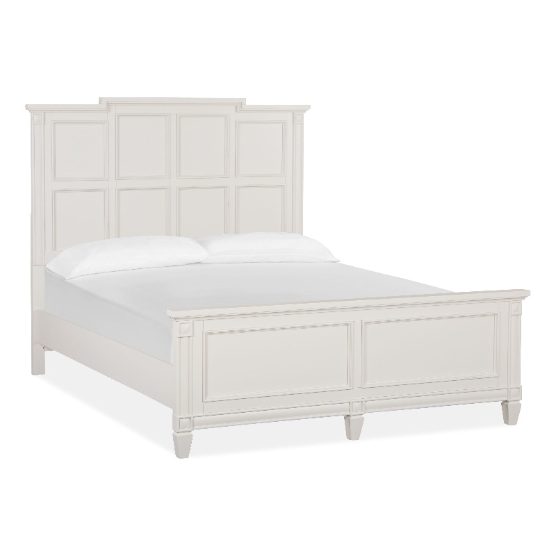 Bowery Hill Traditional Wood Egg Shell White Queen Panel Bed