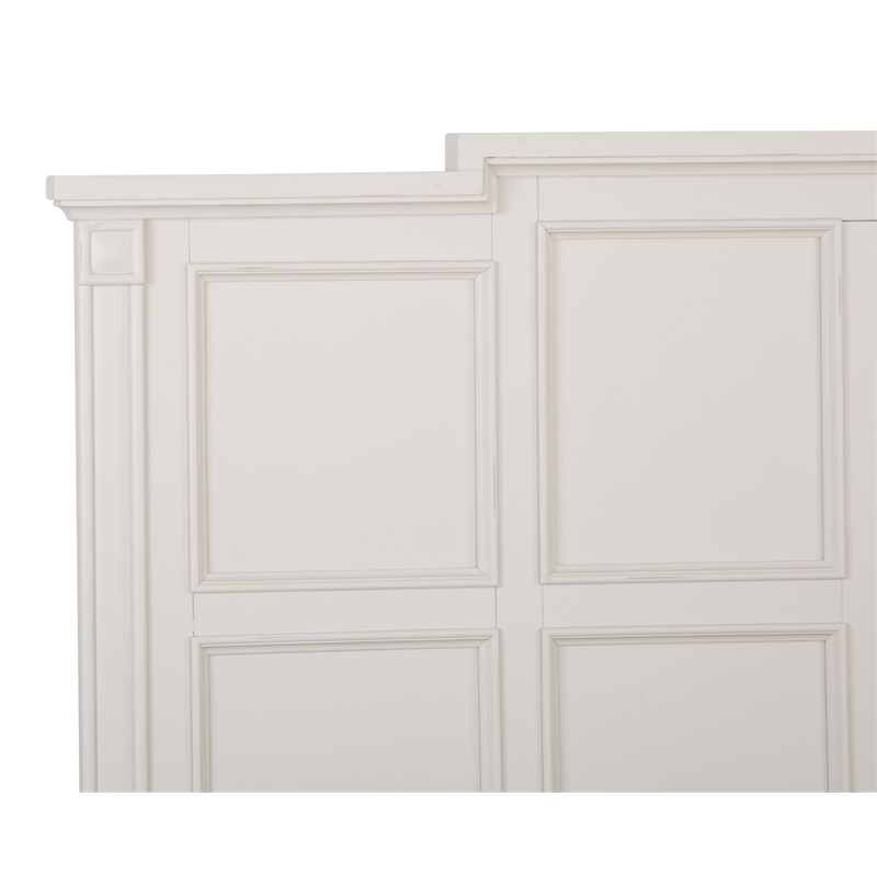 Bowery Hill Birch Veneer and Hardwood Solids Egg Shell White King Panel Bed