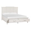 Bowery Hill Traditional Egg Shell White King Panel Storage Bed