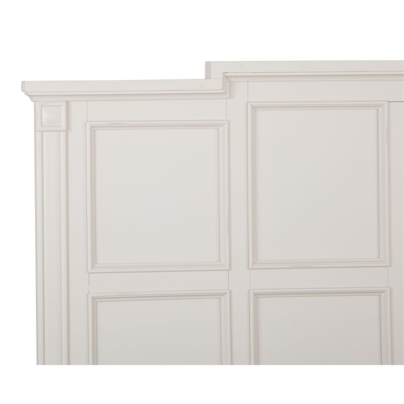 Bowery Hill Traditional Egg Shell White King Panel Storage Bed