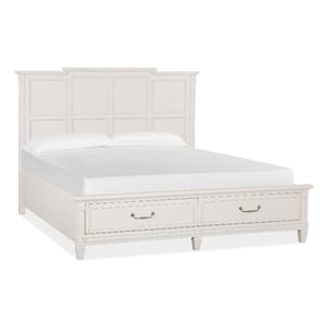Bowery Hill Traditional Egg Shell White California King Panel Storage Bed