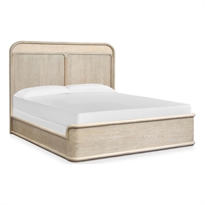 Bowery Hill Transitional Oak Veneer and Hardwood Solids Brown King Panel Bed