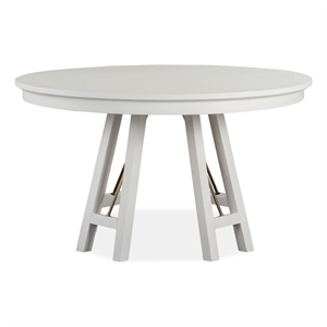 Bowery Hill Chalk White And Dovetail Grey 52&quot Round Dining Table