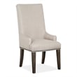 Bowery Hill Traditional Peppercorn Upholstered Host Chair Two Pack