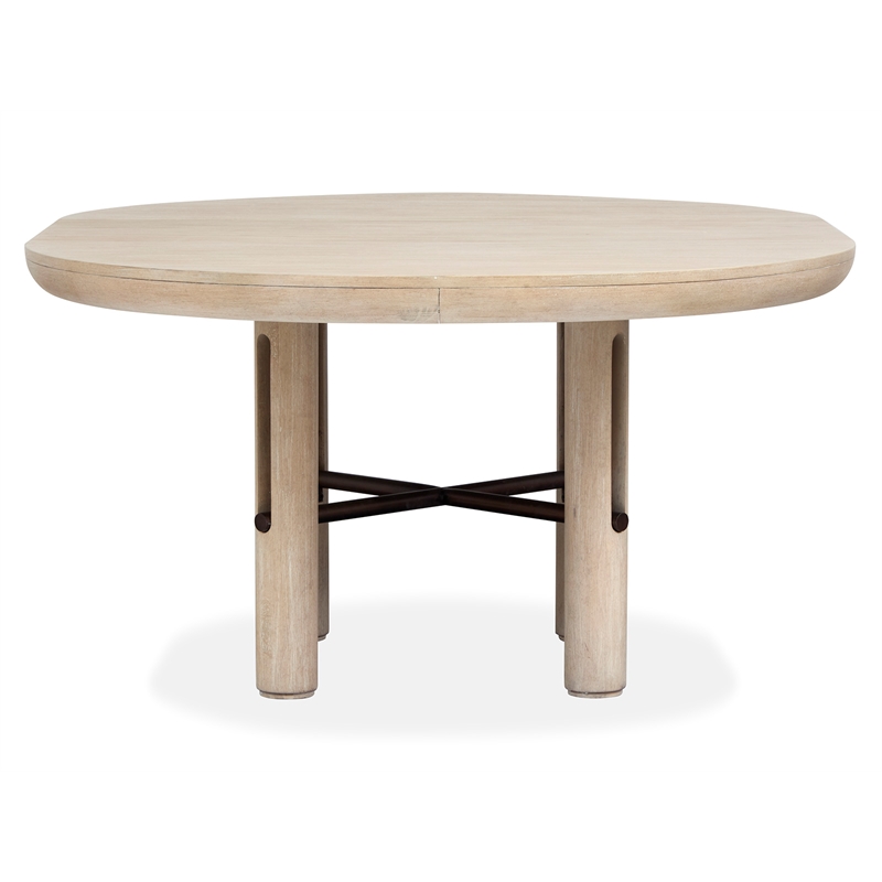 Bowery Hill Transitional Brown Extendable Round Dining Table