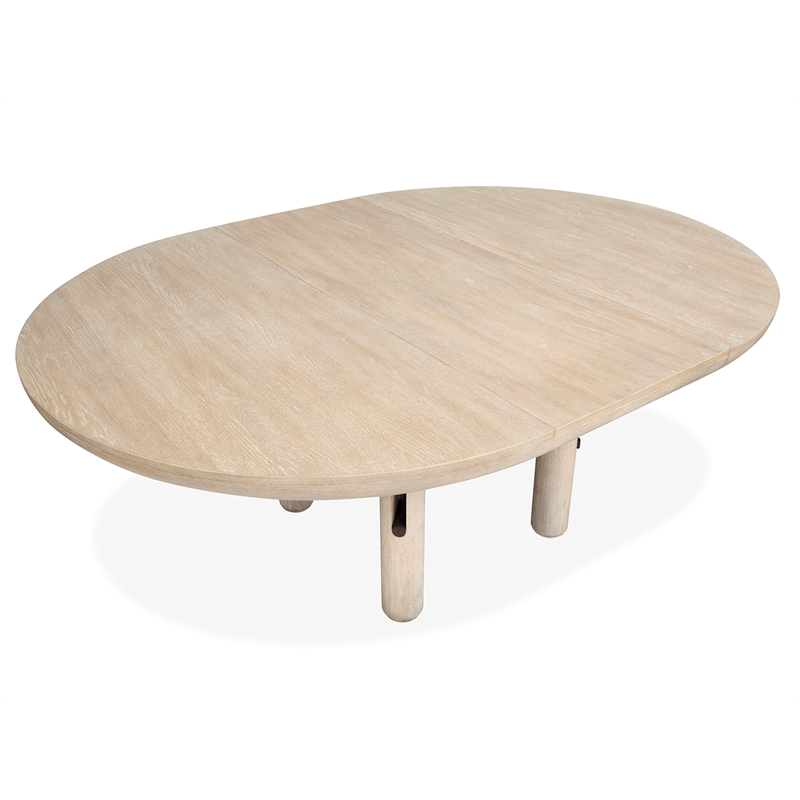 Bowery Hill Transitional Brown Extendable Round Dining Table