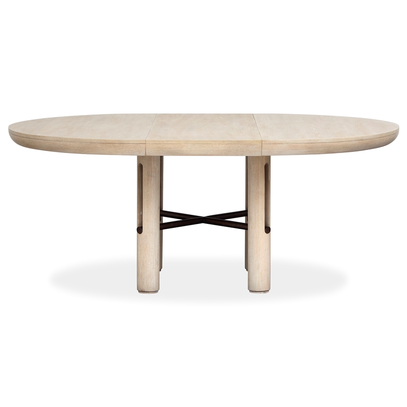 Bowery Hill Transitional Brown Extendable Round Dining Table