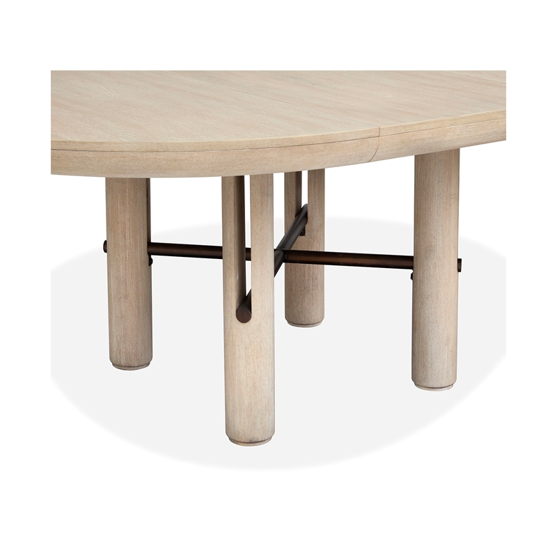 Bowery Hill Transitional Brown Extendable Round Dining Table
