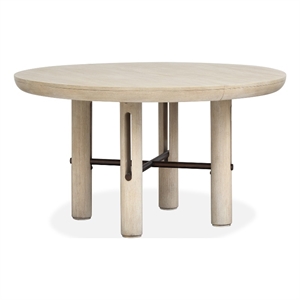 Bowery Hill Transitional Brown Extendable Round Dining Table