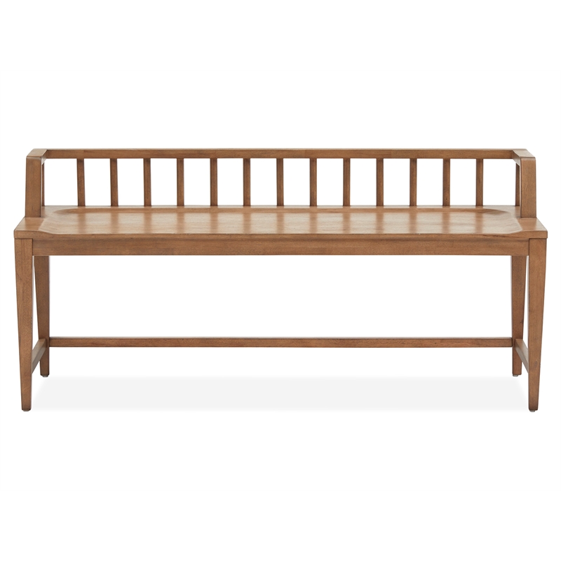 Bowery Hill Contemporary Wood Belgian Wheat Low Back Arm Bench