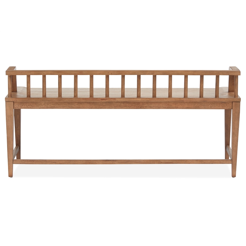 Bowery Hill Contemporary Wood Belgian Wheat Low Back Arm Bench