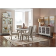 Bowery Hill Transitional Warm Silver And Acadia White Round Dining Table