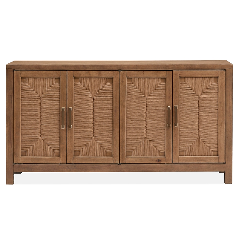 Bowery Hill Transitional Oak Veneer and Hardwood Solids Belgian Wheat Buffet