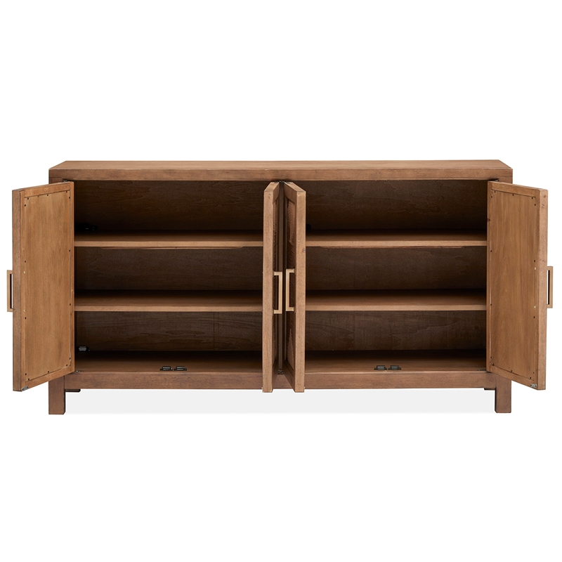 Bowery Hill Transitional Oak Veneer and Hardwood Solids Belgian Wheat Buffet
