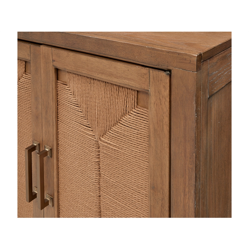 Bowery Hill Transitional Oak Veneer and Hardwood Solids Belgian Wheat Buffet