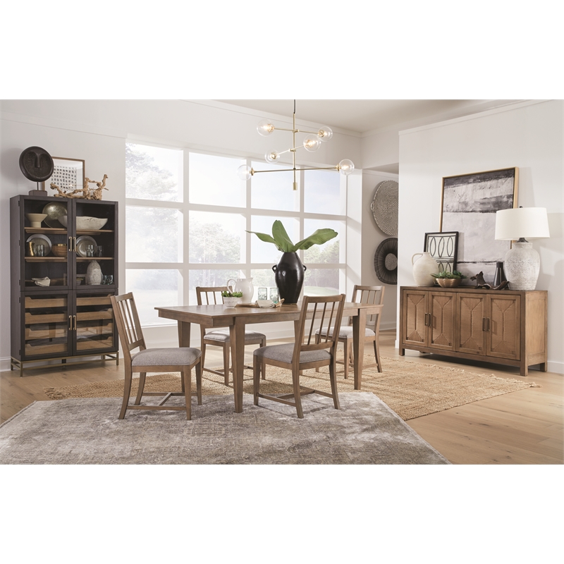 Bowery Hill Transitional Oak Veneer and Hardwood Solids Belgian Wheat Buffet